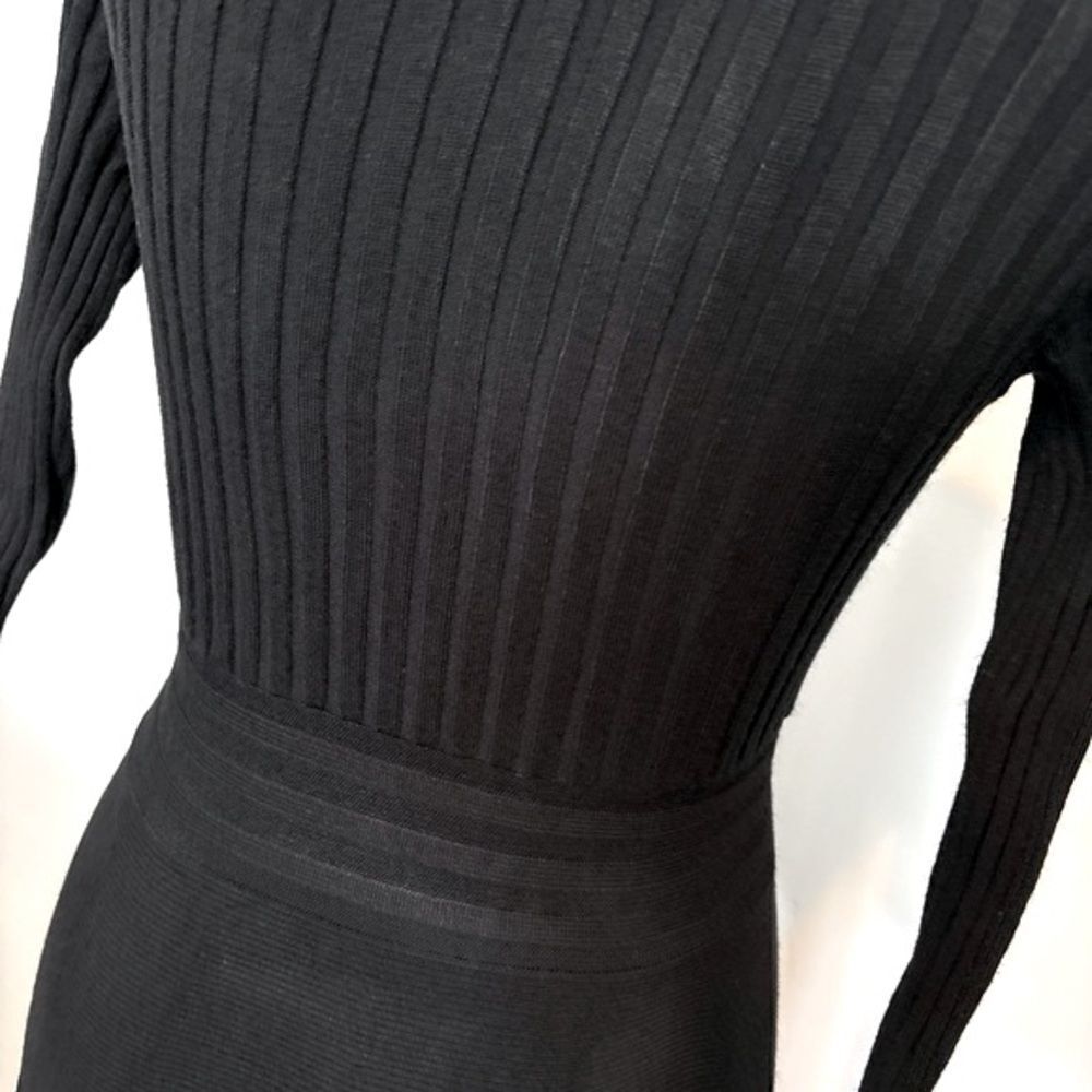 INC International Concepts Women's Black V-Neck Wrap Sweater Midi Dress Size M - Picture 3 of 7